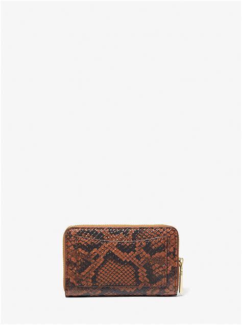 michael kors reptile skin wallet orange